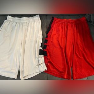Men’s Large 1 set of 2 used Nike shorts Red and White